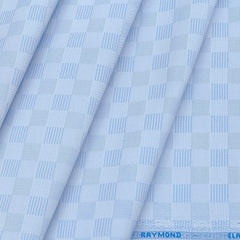 Shirt Fabric Raymond 100% Cotton Check Colour Powder Blue