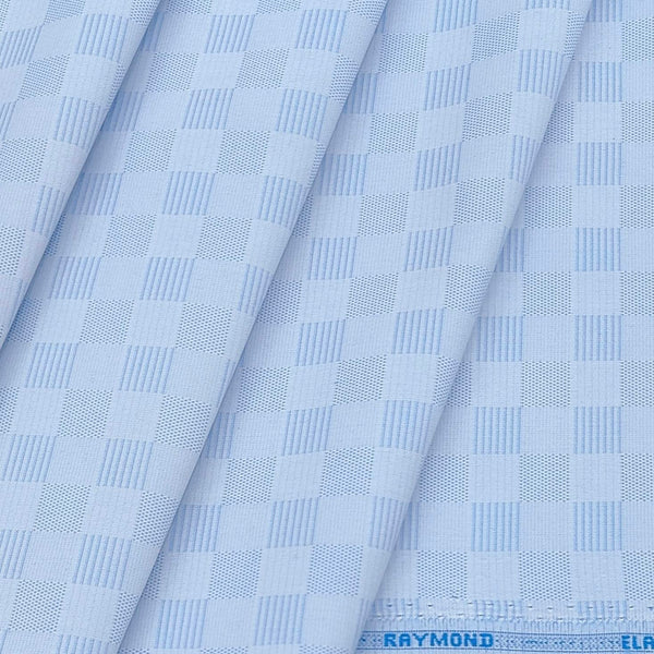 Shirt Fabric Raymond 100% Cotton Check Colour Powder Blue