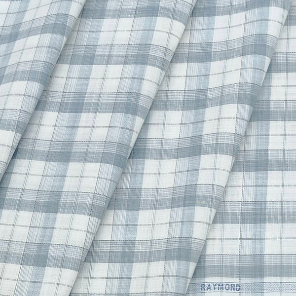 Shirt Fabric Raymond PV Check Colour Dolphin Grey N White