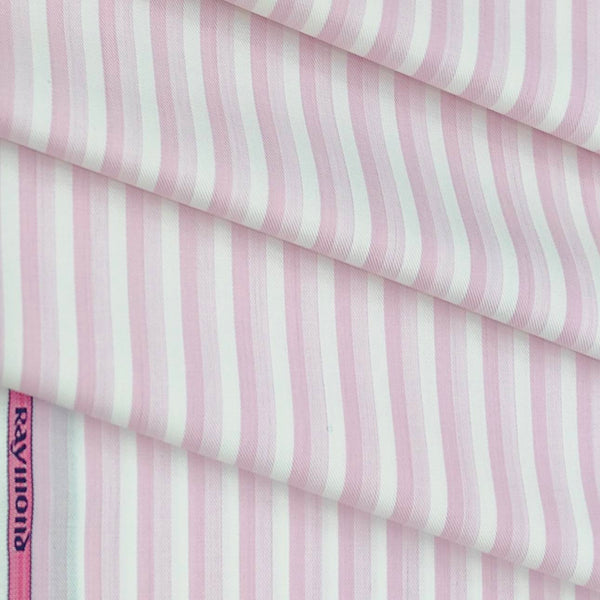 Shirt Fabric Raymond 100% Cotton Lining Colour Light Pink N Off White