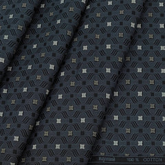 Shirt Fabric Raymond 100% Cotton Printed Colour Lead Grey