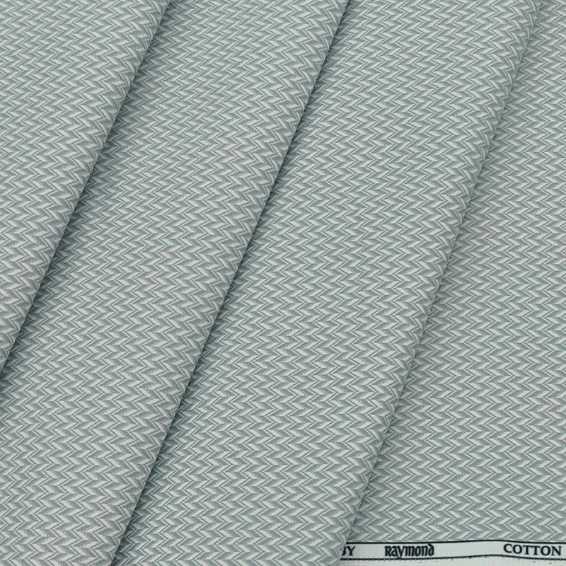 Shirt Fabric Raymond Polished Cotton Check Colour Silver Grey