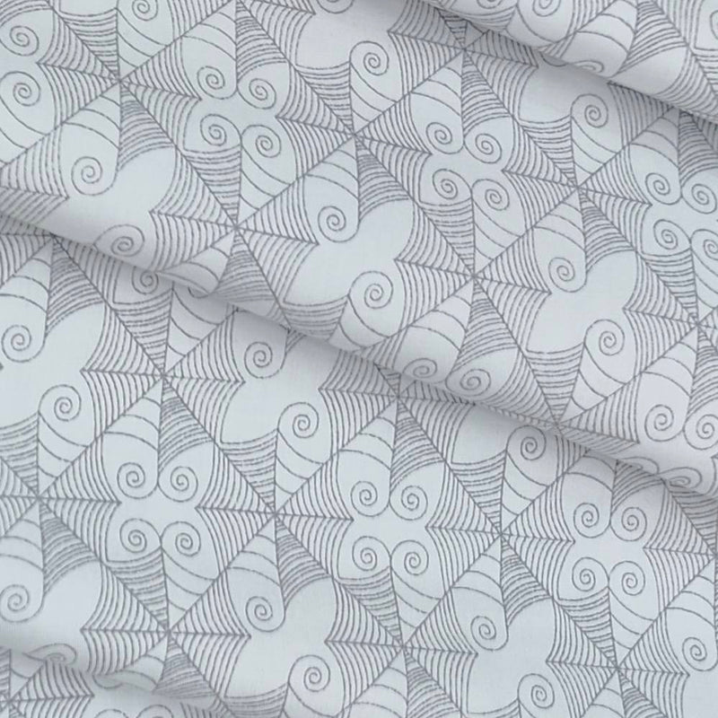 Shirt Fabric Raymond 100% Cotton Printed Colour Light Grey N White