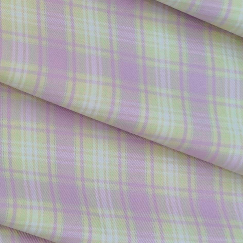 Shirt Fabric Raymond 100% Cotton Check Colour Light Pink N Light Green