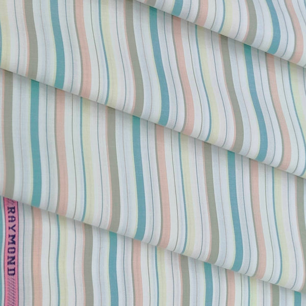 Shirt Fabric Raymond 100% Cotton Lining Colour Light Green N Beige