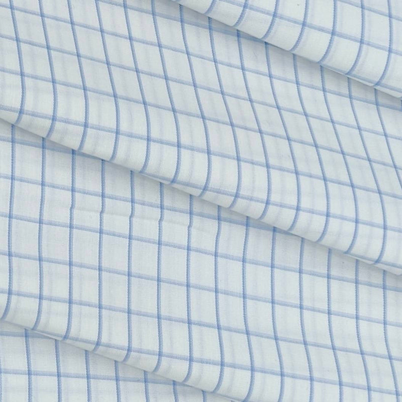 Shirt Fabric Raymond 100% Cotton Check Colour Blue N White