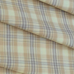 Shirt Fabric Raymond 100% Cotton Check Colour Beige N Cream