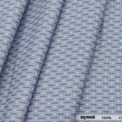 Shirt Fabric Raymond 100% Cotton Printed Colour Light Blue N White