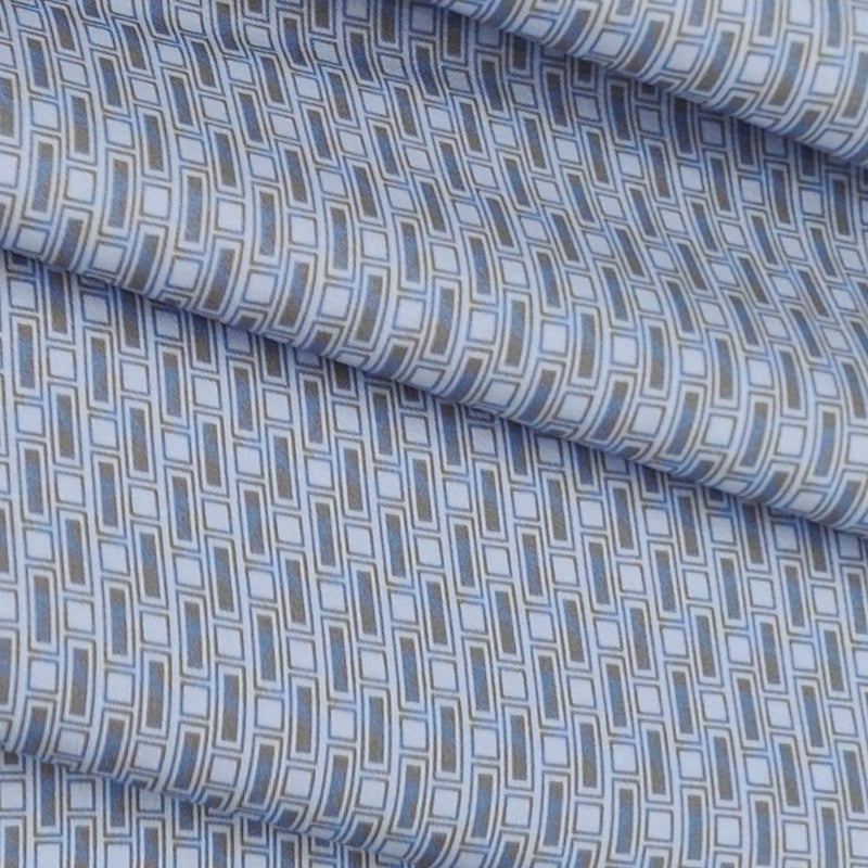 Shirt Fabric Raymond 100% Cotton Printed Colour Light Blue N White