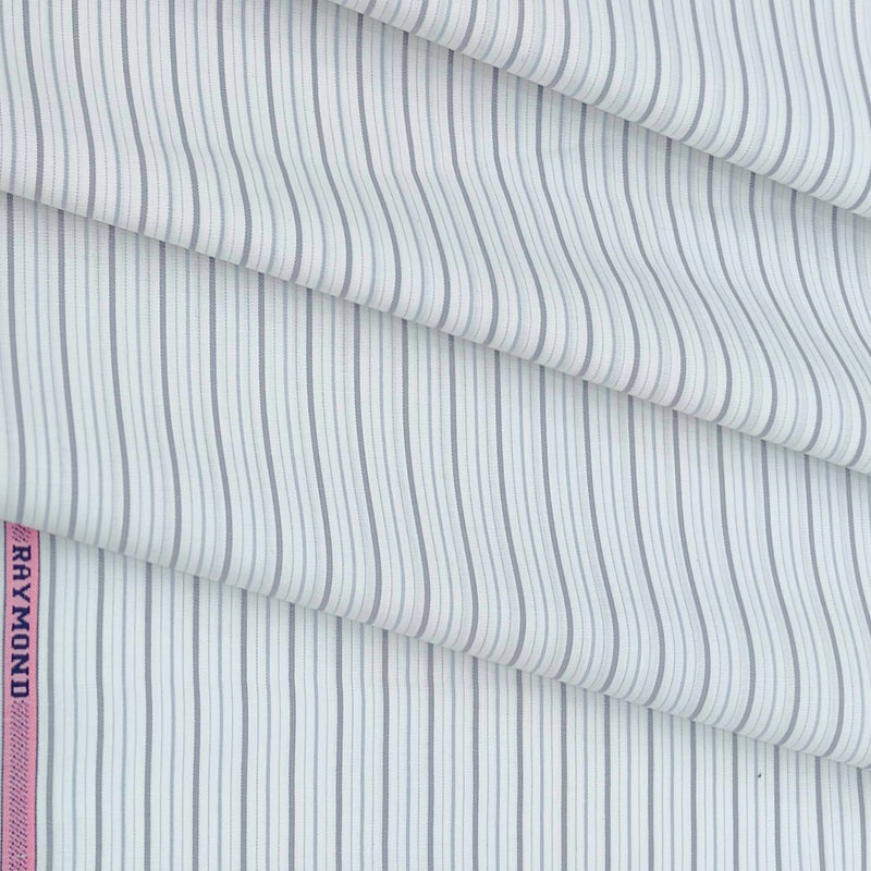 Shirt Fabric Raymond 100% Cotton Lining Colour Grey N White