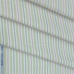 Shirt Fabric Arvind Cotton Blended Formal Lining Colour Gin Green N White