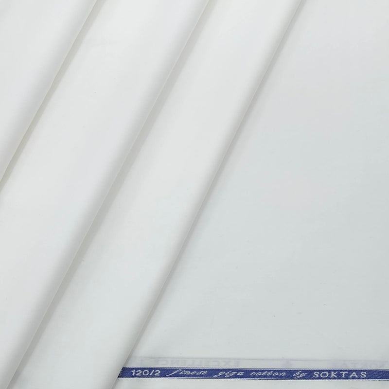 Shirt Fabric Soktas 120/2 Finest Giza Cotton Plain White
