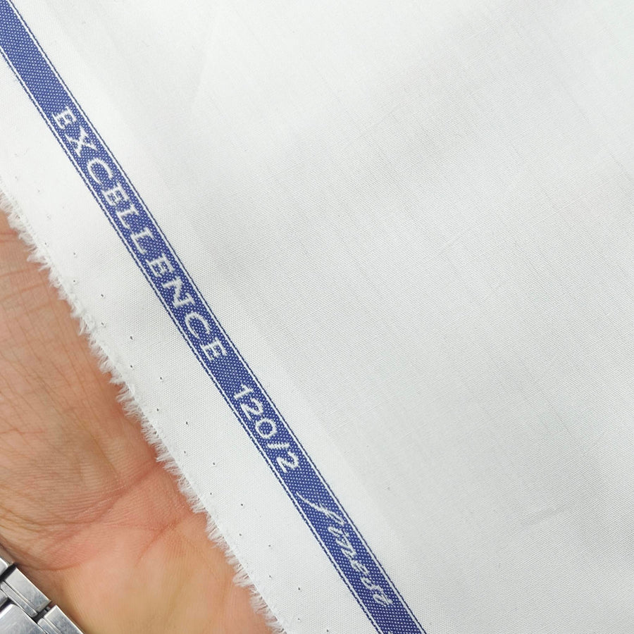 Shirt Fabric Soktas 120/2 Finest Giza Cotton Plain White