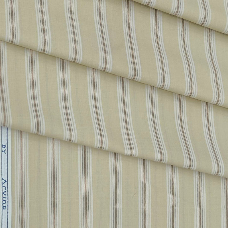 Shirt Fabric Arvind Cotton Blended Formal Lining Colour Light Brown