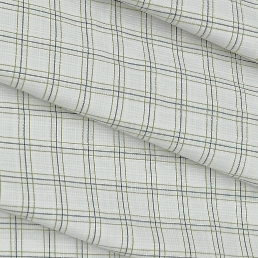 Shirt Fabric Arvind Cotton Blended Check Colour Blue N White