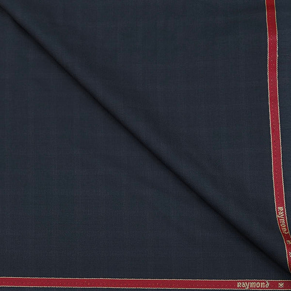 Trouser Fabric Raymond Wool Blended Check Colour Blueish Grey