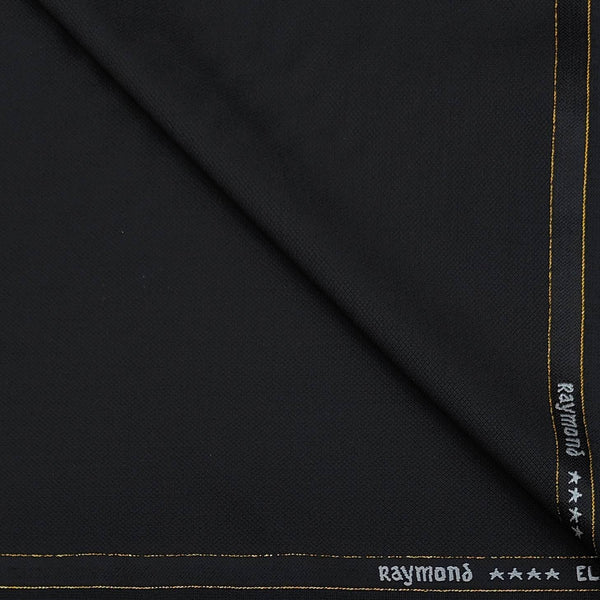 Trouser Fabric Raymond Wool Blended Pin Dotted Colour Black