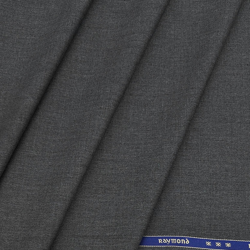 Trouser Fabric Raymond Wool Blended Plain Colour Metal Grey