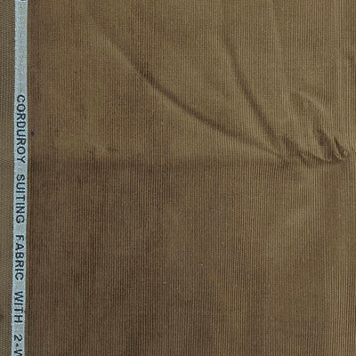 Corduroy Donear Pure Cotton stretchable Trouser Fabric Colour Raw Umber Brown