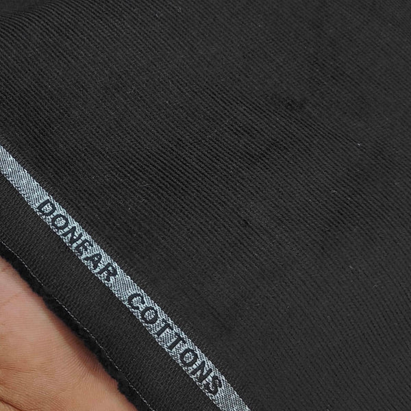 Corduroy Donear Pure Cotton stretchable Trouser Fabric Colour Licorice Black
