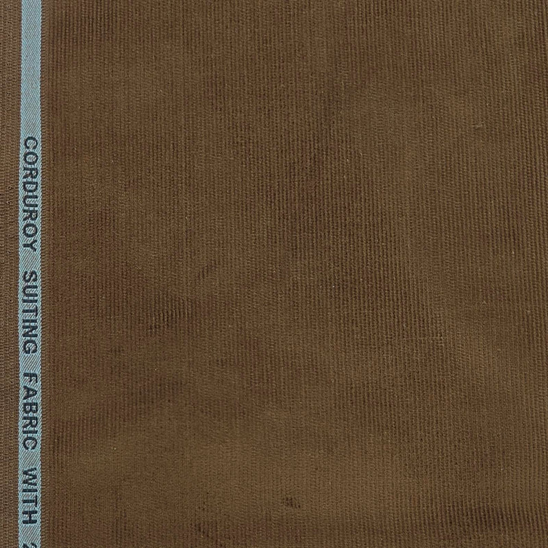 Corduroy Donear Pure Cotton stretchable Trouser Fabric Colour Russet Brown