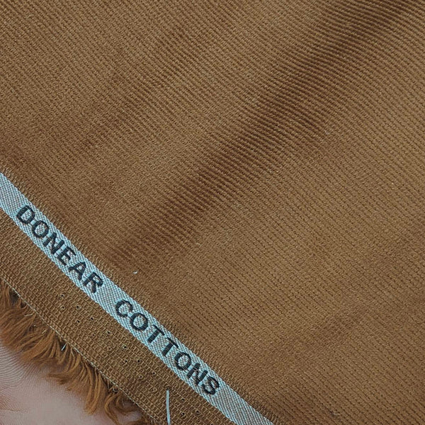 Corduroy Donear Pure Cotton stretchable Trouser Fabric Colour Russet Brown