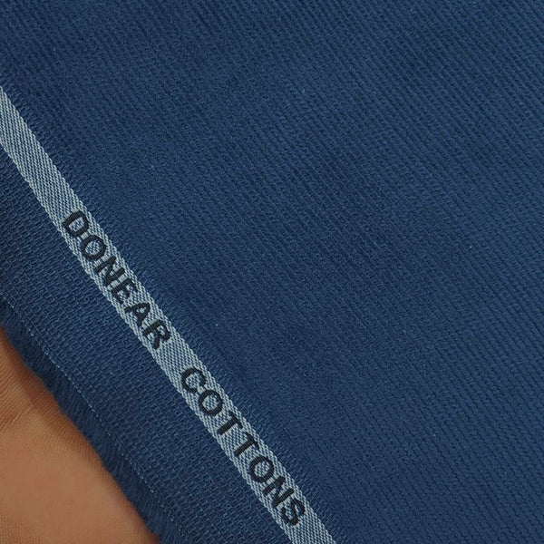 Corduroy Donear Pure Cotton stretchable Trouser Fabric Colour Blue