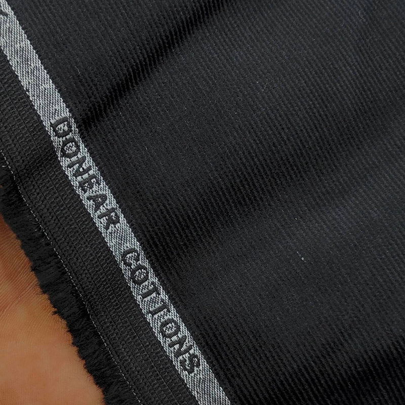 Corduroy Donear Pure Cotton stretchable Trouser Fabric Colour Black