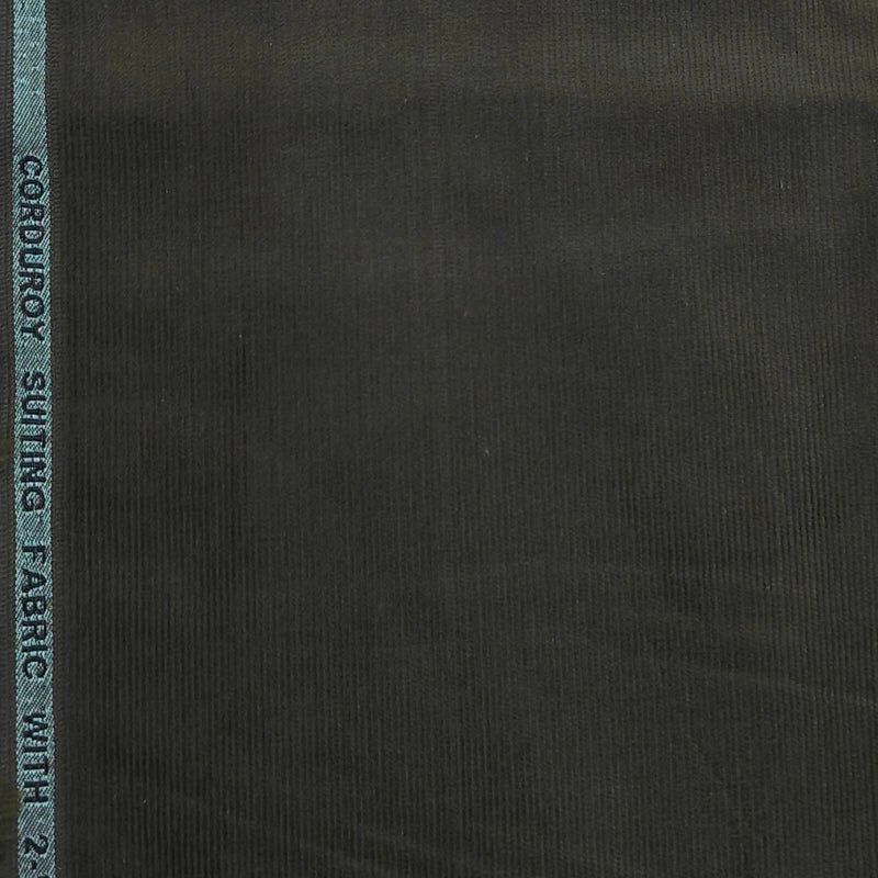 Corduroy Donear Pure Cotton stretchable Trouser Fabric Colour Brownish Green