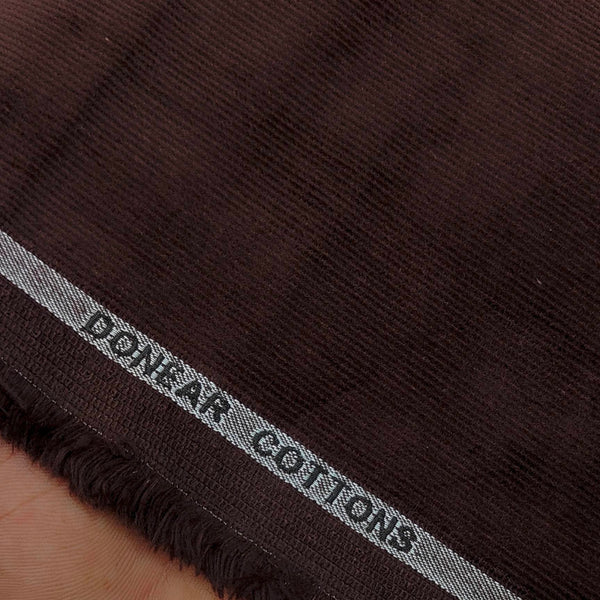 Corduroy Donear Pure Cotton stretchable Trouser Fabric Colour Dark Brown