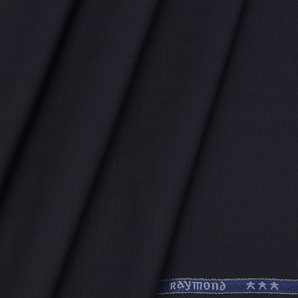 Trouser Fabric Raymond PV Check Colour Wool Rich Bluish Black