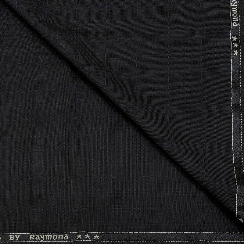 Trouser Fabric Raymond PV Check Colour Jet Grey N Blue