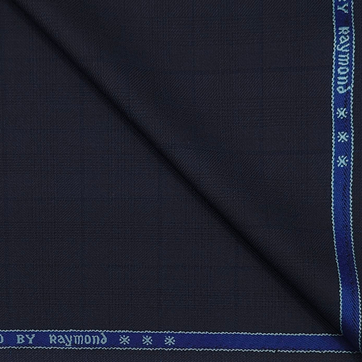 Trouser Fabric Raymond PV Check Colour Ultra Dark Blue