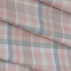Shirt Fabric Soktas 100% Cotton Check Colour Rose Pink N Beige