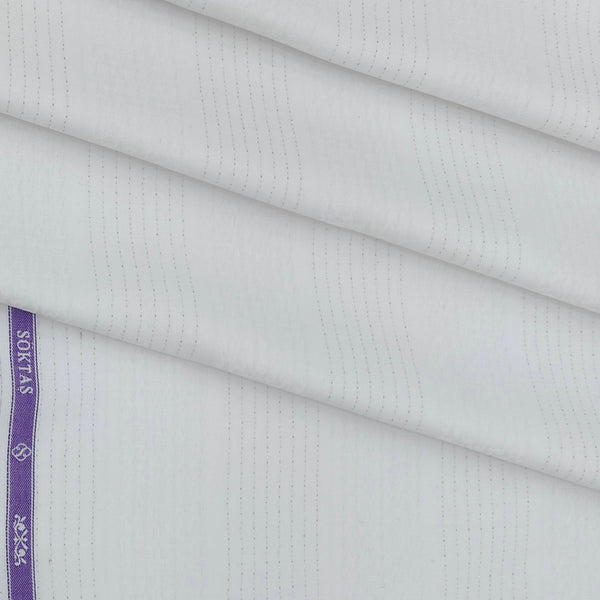 Shirt Fabric Soktas 100% Cotton Jacquard Colour White