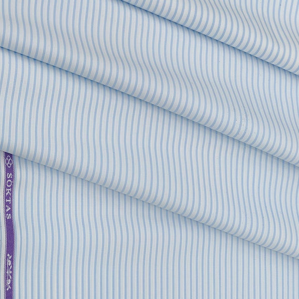 Shirt Fabric Soktas 100% Cotton Lining Colour Blue N White