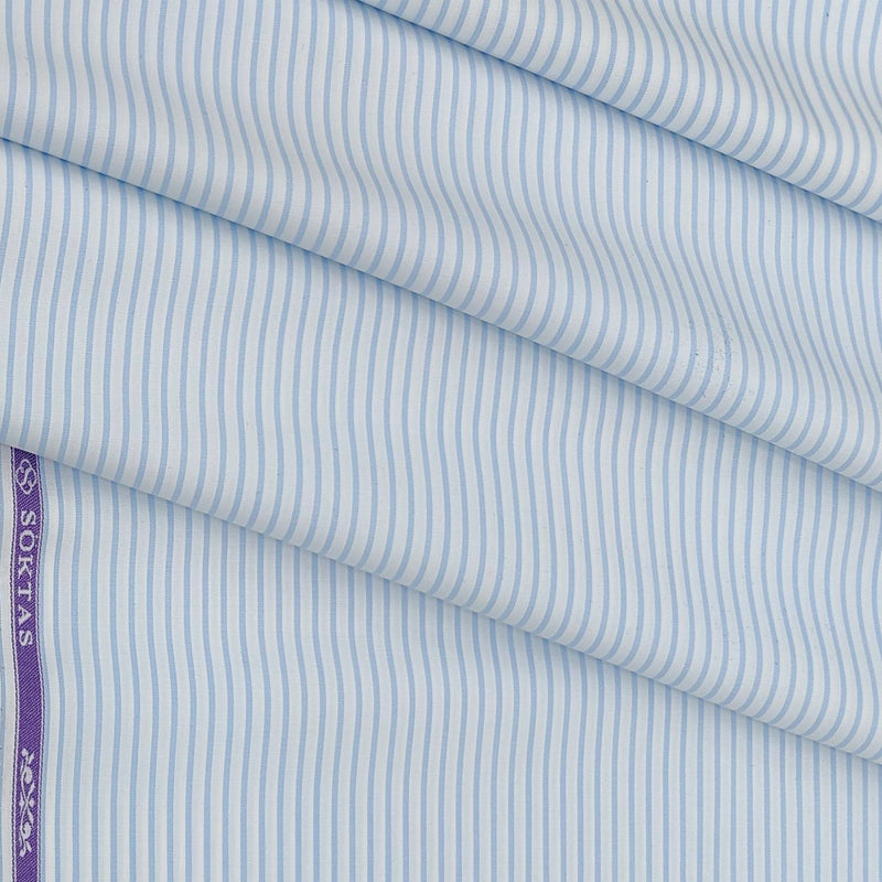 Shirt Fabric Soktas 100% Cotton Lining Colour Blue N White