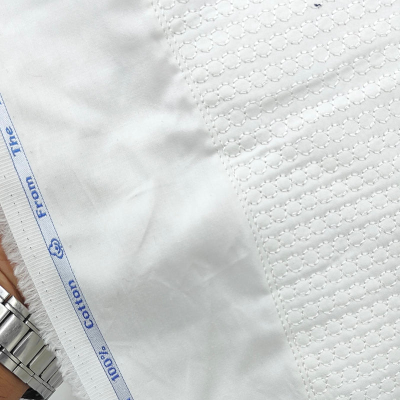 Tuxido Shirt Fabric ManTire 60s Giza Cotton satin Plain White