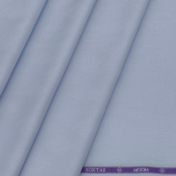 Shirt Fabric Soktas 100% Cotton Jacquard Colour Ice Blue