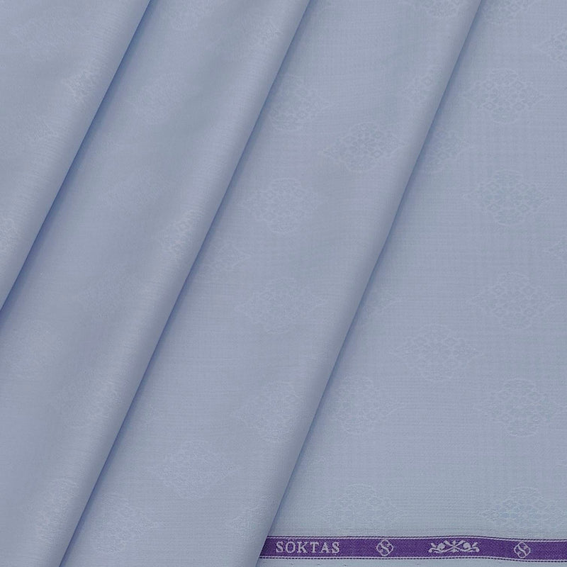 Shirt Fabric Soktas 100% Cotton Jacquard Colour Ice Blue