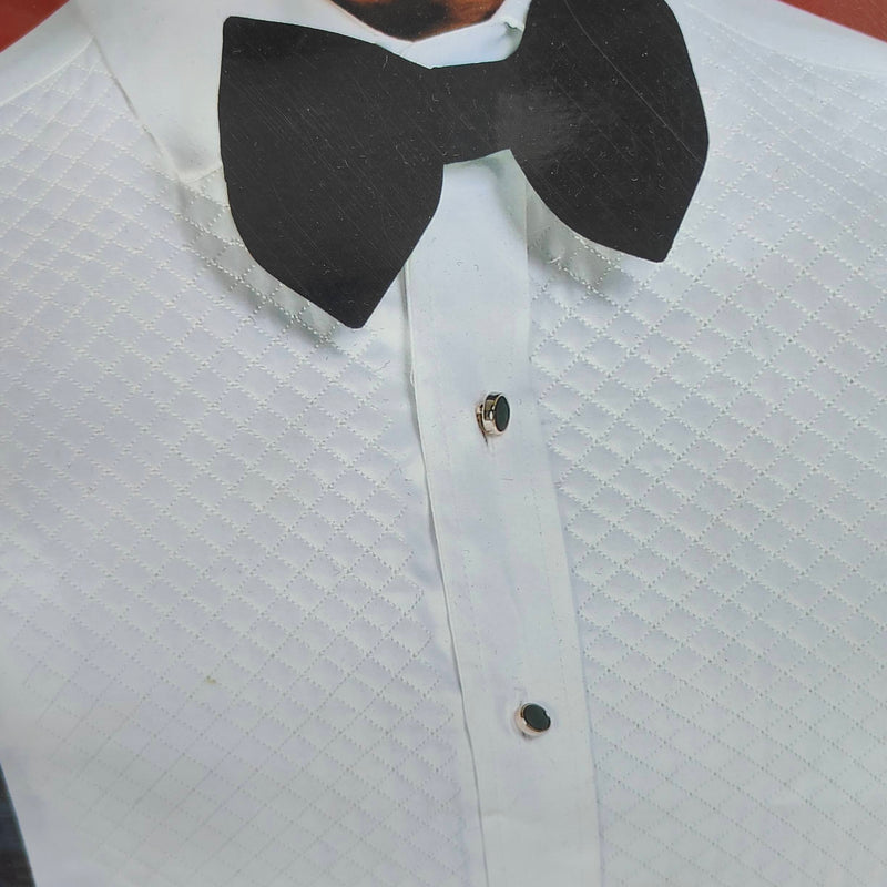 Tuxido Shirt Fabric ManTire 60s Giza Cotton satin Plain White