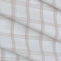 Shirt Fabric ManTire Poly Cotton Wrinkle Free Check Colour Flamingo Pink N White