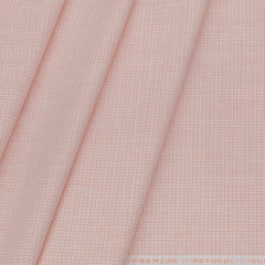 Shirt Fabric ManTire Poly Cotton Wrinkle Free Pin Check Colour Salmon Pink