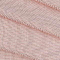 Shirt Fabric ManTire Poly Cotton Wrinkle Free Pin Check Colour Salmon Pink