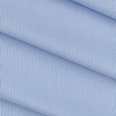 Shirt Fabric ManTire Poly Cotton Wrinkle Free Pin Lining Colour Blue