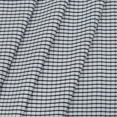 Shirt Fabric ManTire Poly Cotton Wrinkle Free Formal Small Check Colour White N Black