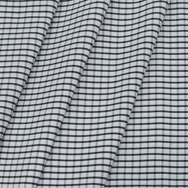 Shirt Fabric ManTire Poly Cotton Wrinkle Free Formal Small Check Colour White N Black