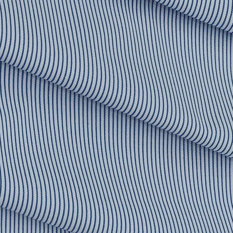Shirt Fabric ManTire Poly Cotton Wrinkle Free Formal Pin Lining Colour Blue
