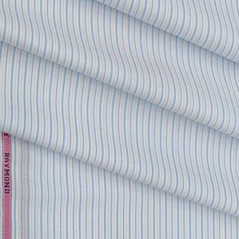 Shirt Fabric Raymond 100% Cotton Lining Colour Light Blue N White