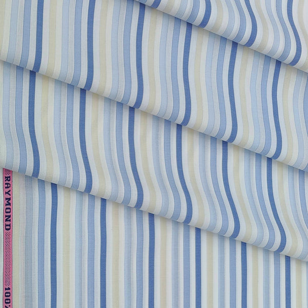 Shirt Fabric Raymond 100% Cotton Lining Colour White,Beige N Light Blue